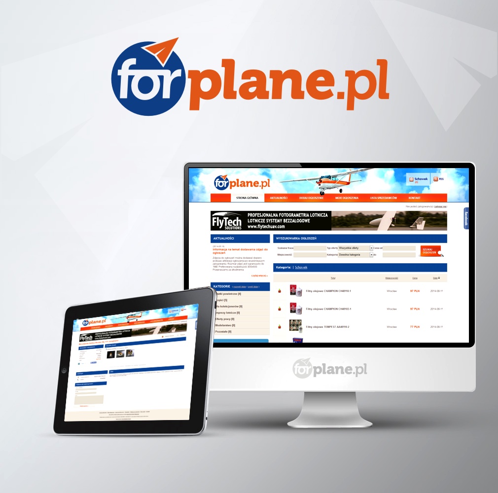 Logo forPlane.pl skrypt ogłoszeniowy - projektowanie stron www, ulotek, wizytówek, bannerów