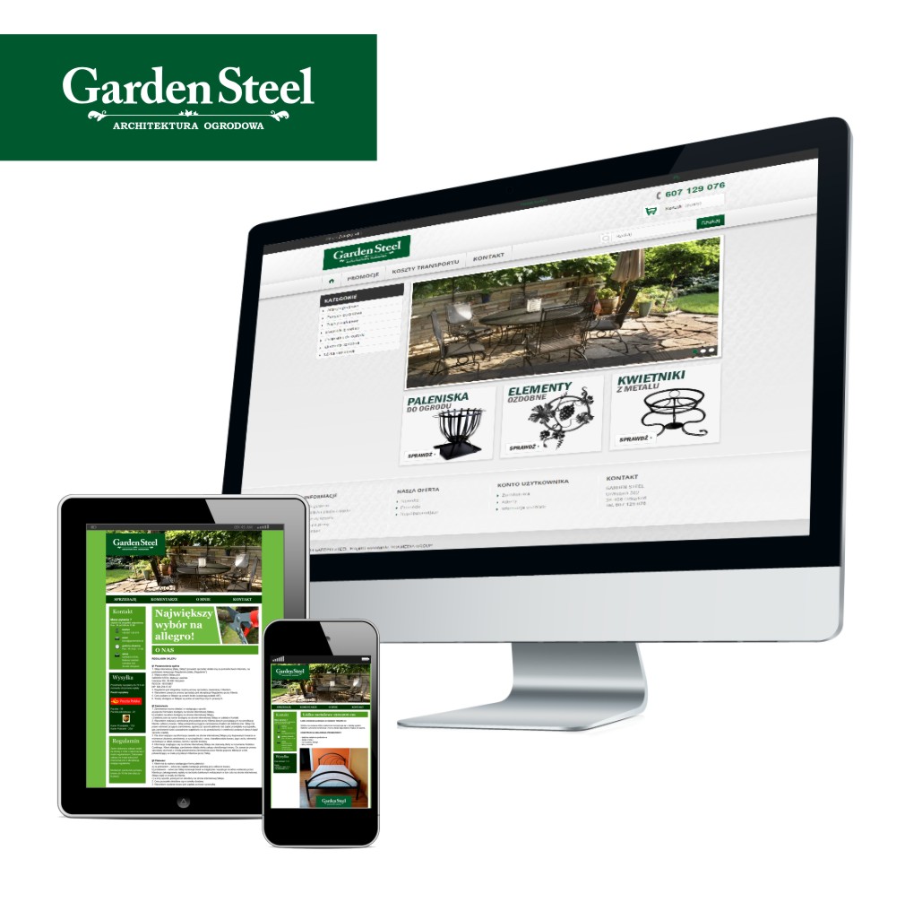 Garden-Steel - logo, sklep internetowy, allegro, projektowanie stron www, ulotek, wizytówek, bannerów